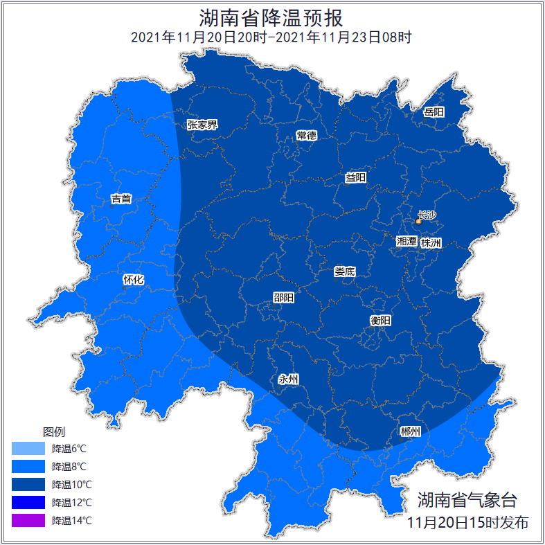 今冬第三轮寒潮_长沙天气预报_冰冻线进程图