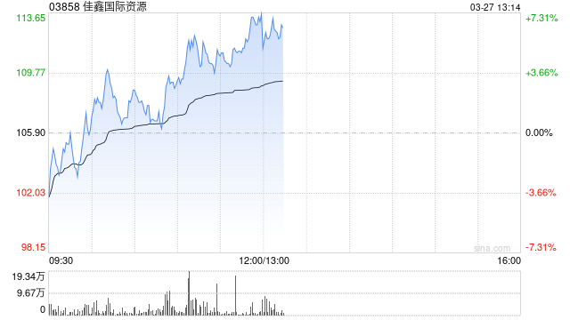 佳鑫国际资源午后涨超6% 全年扭亏为盈赚3.05亿港元